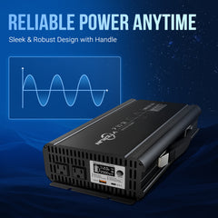 Vterun Pure Sine Wave Inverter 12V DC to 110-120V AC Power Converter